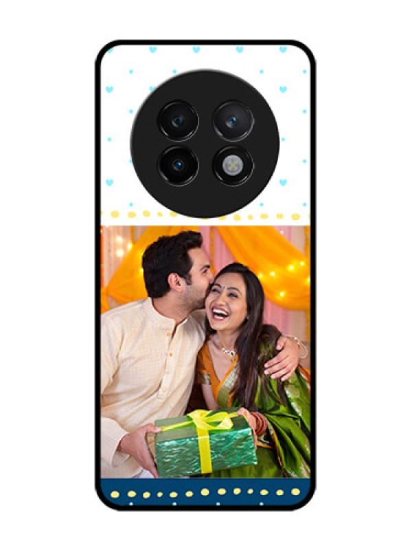 Custom Realme 13 Plus 5G Custom Glass Phone CaseWhite And Blue Abstract Design