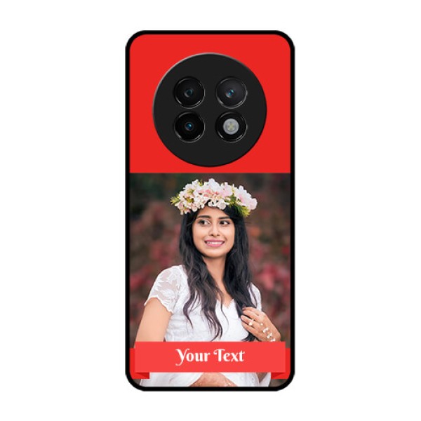 Realme 13 Plus 5G Custom Glass Phone CaseSimple Red Color Design
