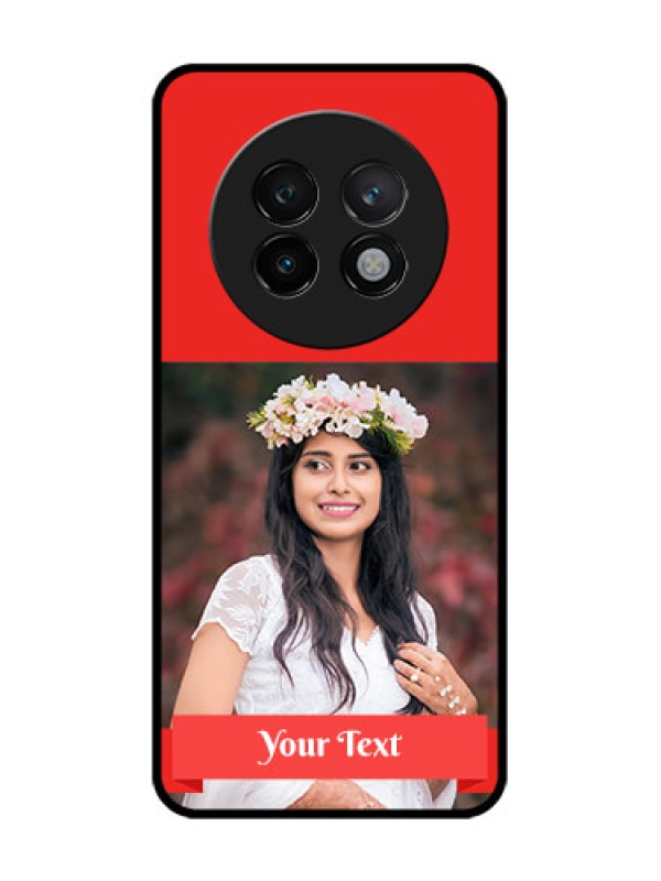 Custom Realme 13 Plus 5G Custom Glass Phone CaseSimple Red Color Design