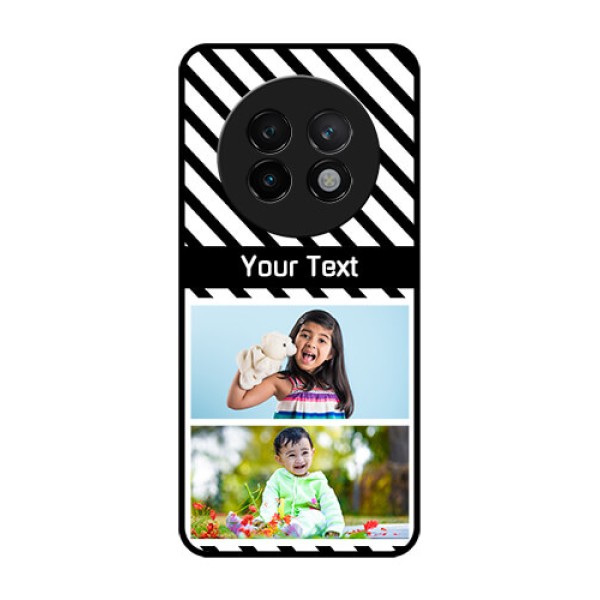 Realme 13 Plus 5G Custom Glass Phone CaseBlack And White Stripes Design Realme 13 Plus 5G Custom Glass Phone CaseBlack And White Stripes Design
