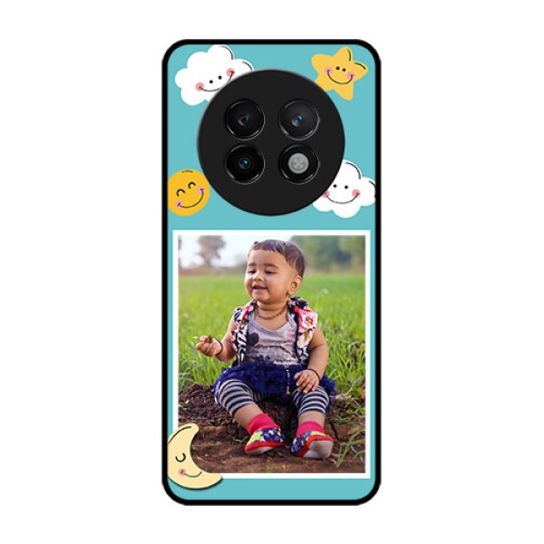Realme 13 Plus 5G Custom Glass Phone CaseSmiley Kids Stars Design