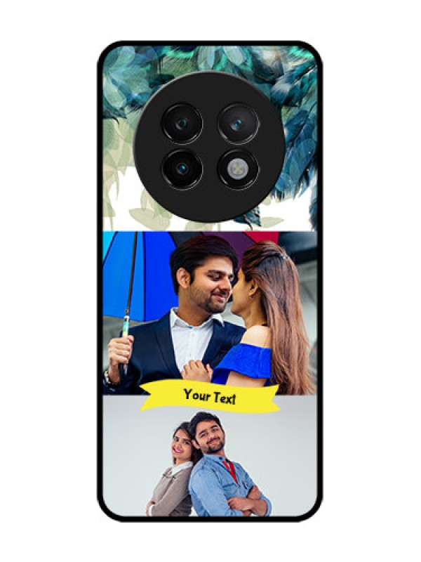 Custom Realme 13 Plus 5G Custom Glass Phone CaseImage With Boho Peacock Feather Design