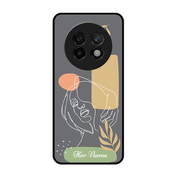 Realme 13 Plus 5G Custom Glass Phone CaseGazing Woman Line Art Design Realme 13 Plus 5G Custom Glass Phone CaseGazing Woman Line Art Design