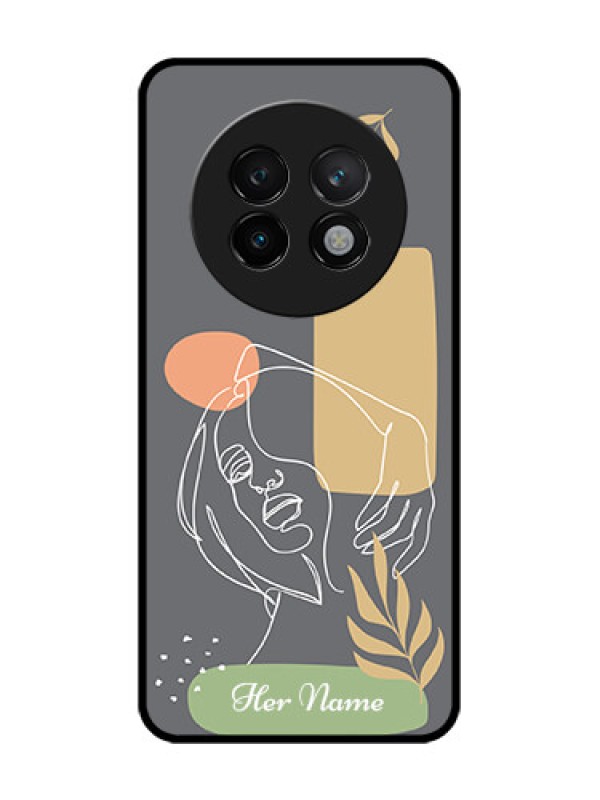 Custom Realme 13 Plus 5G Custom Glass Phone CaseGazing Woman Line Art Design