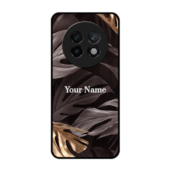Realme 13 Plus 5G Custom Glass Phone CaseWild Leaves Digital Paint Design Realme 13 Plus 5G Custom Glass Phone CaseWild Leaves Digital Paint Design