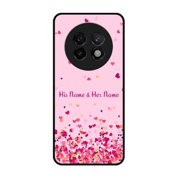 Realme 13 Plus 5G Custom Glass Phone CaseFloating Hearts Design