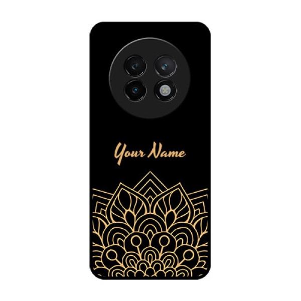 Realme 13 Plus 5G Custom Glass Phone CaseGolden Mandala Design