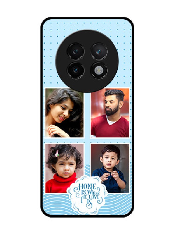 Custom Realme 13 Plus 5G Custom Glass Phone CaseCute Love Quote With 4 Pic Upload Design