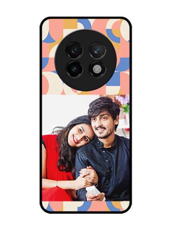 Custom Realme 13 Plus 5G Custom Glass Phone CaseSemi - Circle Maze Pattern Design