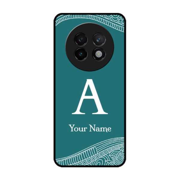 Realme 13 Plus 5G Custom Glass Phone CaseLine Art Pattern With Custom Name Design Realme 13 Plus 5G Custom Glass Phone CaseLine Art Pattern With Custom Name Design