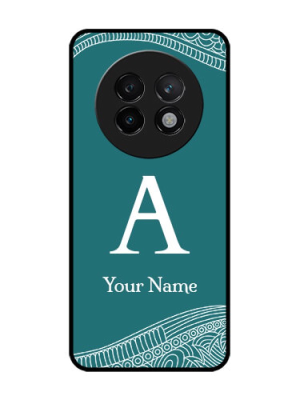 Custom Realme 13 Plus 5G Custom Glass Phone CaseLine Art Pattern With Custom Name Design