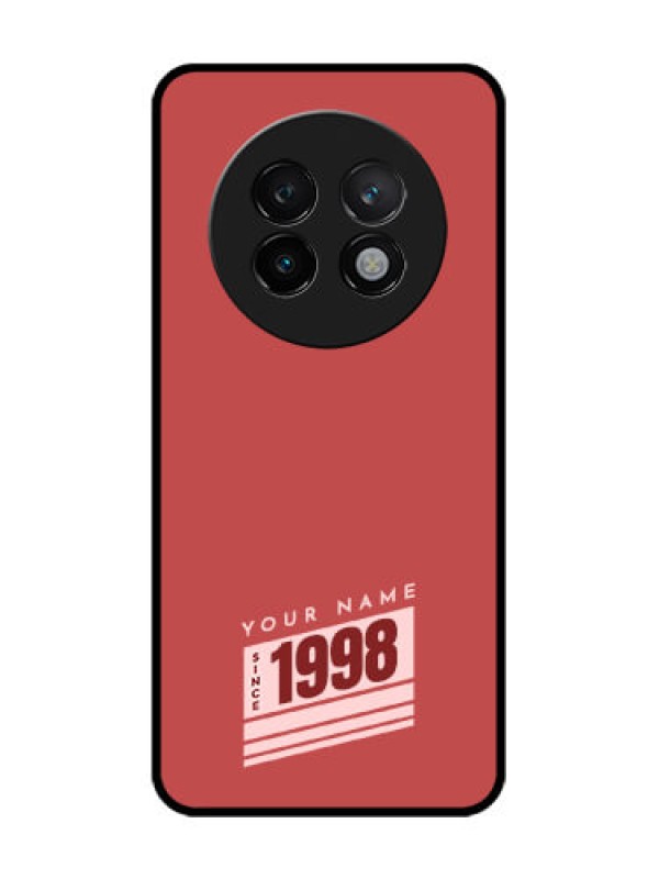 Custom Realme 13 Plus 5G Custom Glass Phone CaseRed Custom Year Of Birth Design