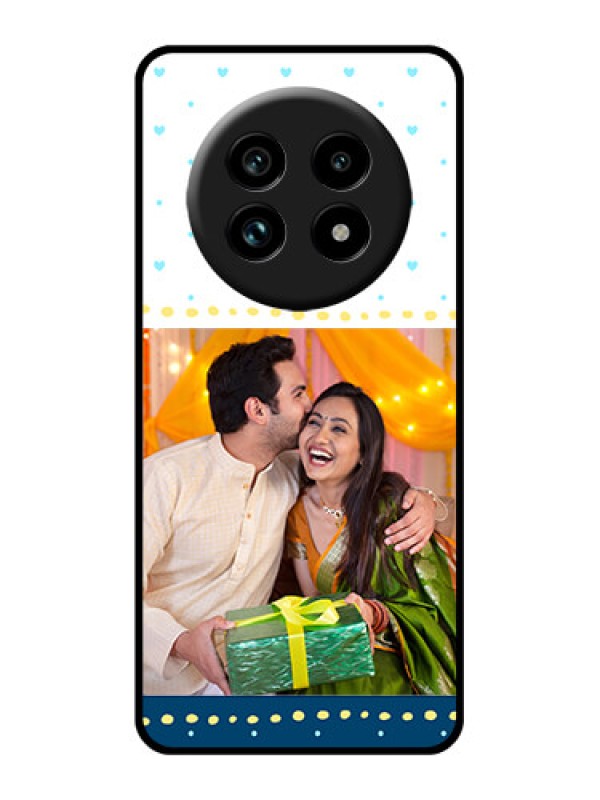 Custom Realme 13 Pro 5G Custom Glass Phone Case - White And Blue Abstract Design