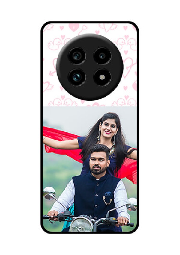Realme 13 Pro 5G Custom Glass Phone Case - Pink Flying Heart Design