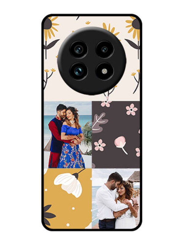 Custom Realme 13 Pro 5G Custom Glass Phone Case - 3 Images With Floral Design