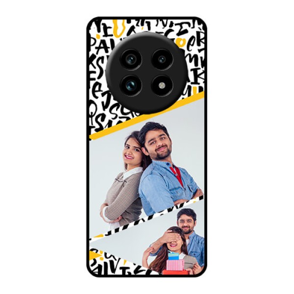 Realme 13 Pro 5G Custom Glass Phone Case - Letters Pattern Design