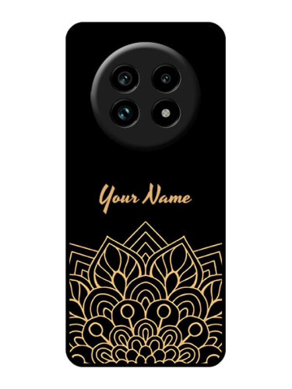 Custom Realme 13 Pro 5G Custom Glass Phone Case - Golden Mandala Design