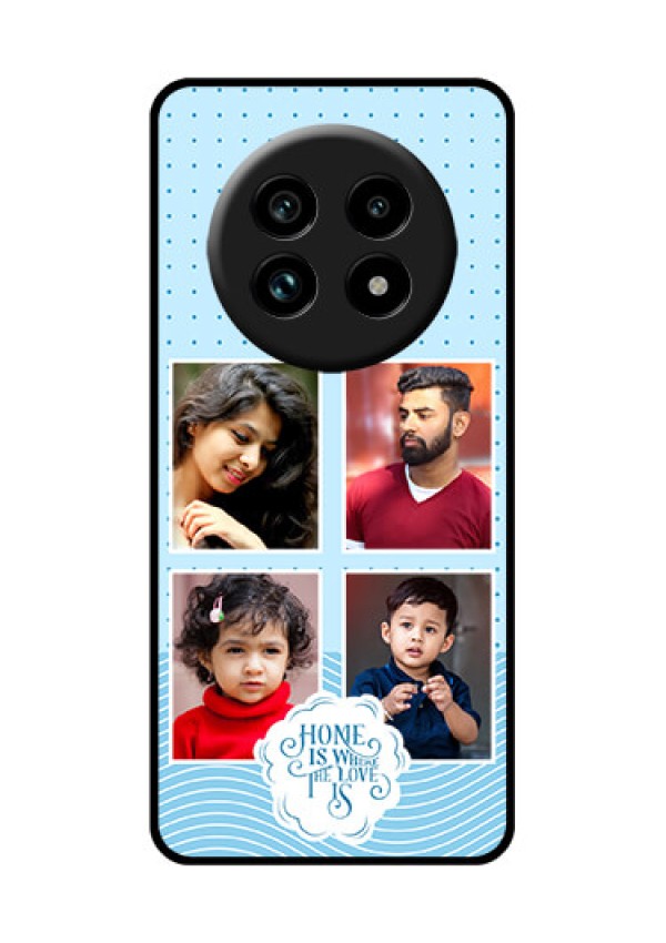 Realme 13 Pro 5G Custom Glass Phone Case - Cute Love Quote With 4 Pic Upload Design