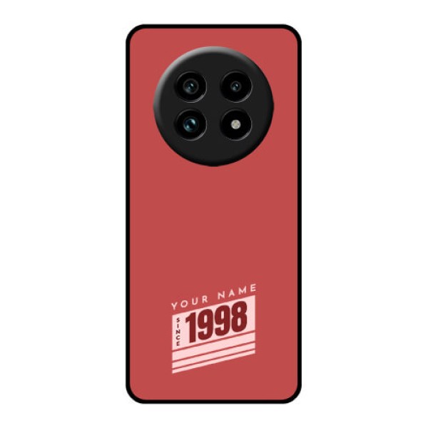Realme 13 Pro 5G Custom Glass Phone Case - Red Custom Year Of Birth Design Realme 13 Pro 5G Custom Glass Phone Case - Red Custom Year Of Birth Design