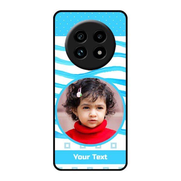 Realme 13 Pro Plus 5G Custom Glass Phone Case - Simple Blue Case Design