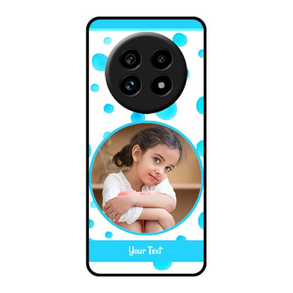 Realme 13 Pro Plus 5G Custom Glass Phone Case - Blue Bubbles Pattern Design Realme 13 Pro Plus 5G Custom Glass Phone Case - Blue Bubbles Pattern Design