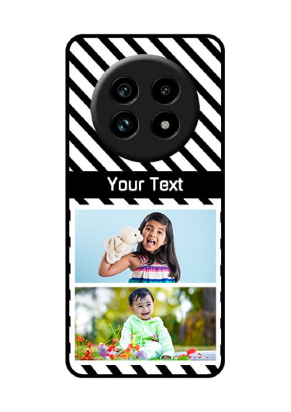 Realme 13 Pro Plus 5G Custom Glass Phone Case - Black And White Stripes Design