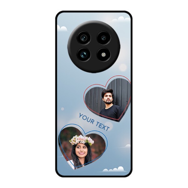 Realme 13 Pro Plus 5G Custom Glass Phone Case - Blue Color Couple Design Realme 13 Pro Plus 5G Custom Glass Phone Case - Blue Color Couple Design