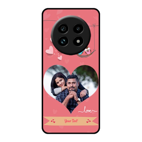 Realme 13 Pro Plus 5G Custom Glass Phone Case - Peach Color Love Design Realme 13 Pro Plus 5G Custom Glass Phone Case - Peach Color Love Design
