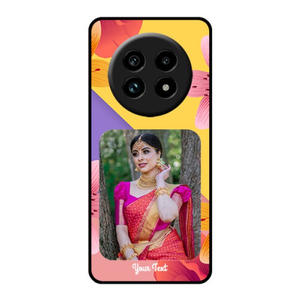 Realme 13 Pro Plus 5G Custom Glass Phone Case - 3 Image With Vintage Floral Design Realme 13 Pro Plus 5G Custom Glass Phone Case - 3 Image With Vintage Floral Design