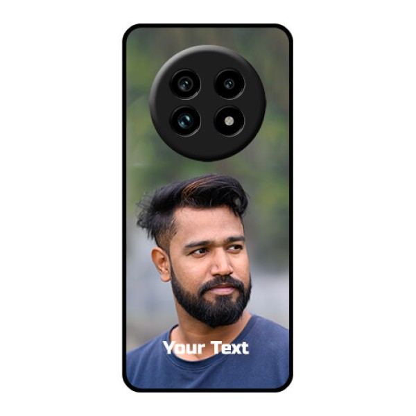 Realme 13 Pro Plus 5G Custom Glass Phone Case - Photo With Text Design