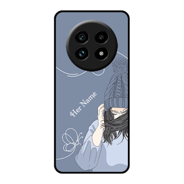 Realme 13 Pro Plus 5G Custom Glass Phone Case - Girl In Winter Outfit Design Realme 13 Pro Plus 5G Custom Glass Phone Case - Girl In Winter Outfit Design