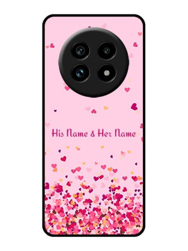 Custom Realme 13 Pro Plus 5G Custom Glass Phone Case - Floating Hearts Design