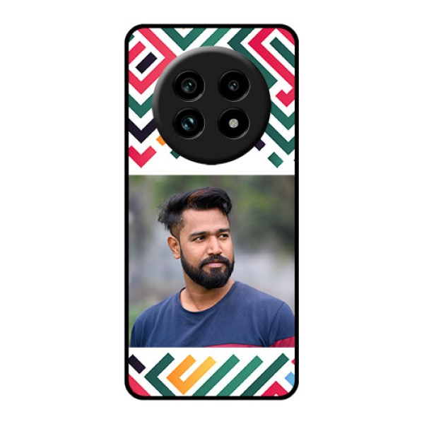 Realme 13 Pro Plus 5G Custom Glass Phone Case - Colorful Maze Pattern Design Realme 13 Pro Plus 5G Custom Glass Phone Case - Colorful Maze Pattern Design