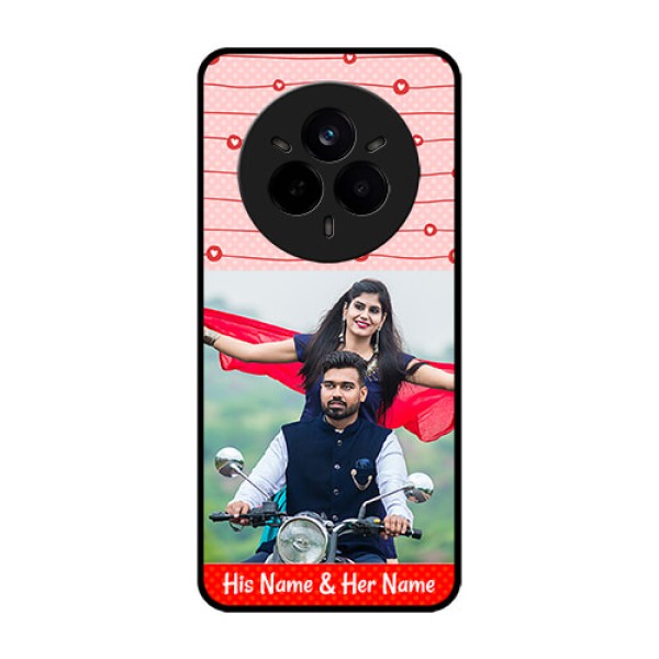 Realme 14 Pro 5G Custom Glass Phone CaseRed Pattern Case Design