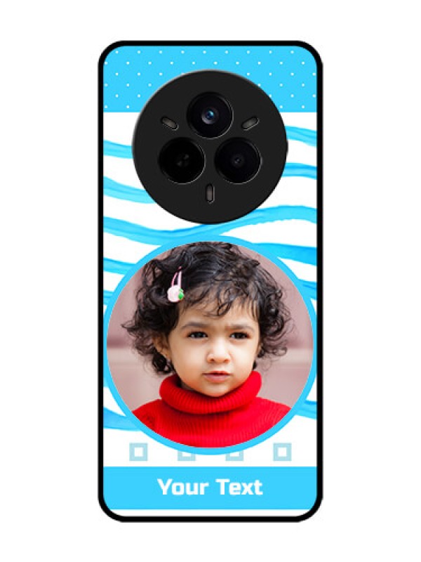 Custom Realme 14 Pro 5G Custom Glass Phone CaseSimple Blue Case Design