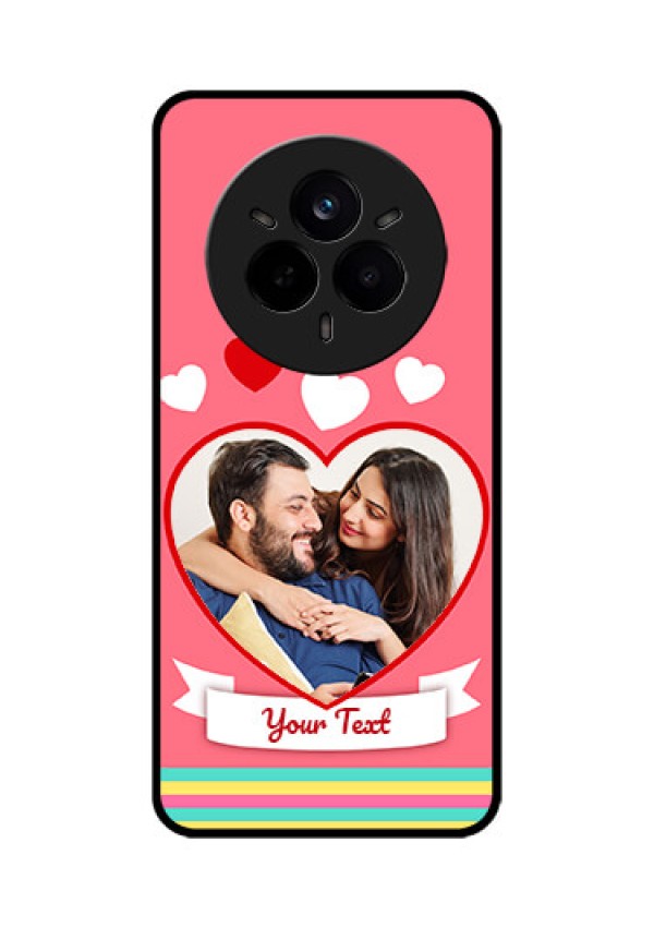 Realme 14 Pro 5G Custom Glass Phone CaseLove Shapes Doodle Design