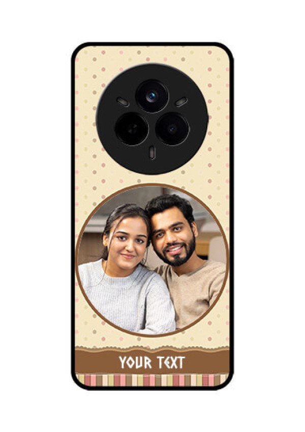 Realme 14 Pro 5G Custom Glass Phone CaseBrown Dotted Mobile Case Design