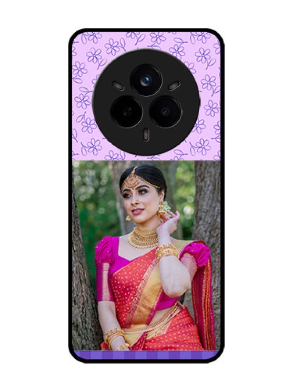 Custom Realme 14 Pro 5G Custom Glass Phone CasePurple Floral Design