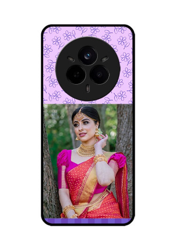 Realme 14 Pro 5G Custom Glass Phone CasePurple Floral Design