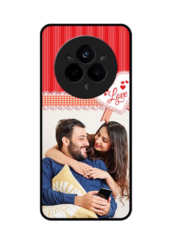 Realme 14 Pro 5G Custom Glass Phone CaseRed Love Pattern Design