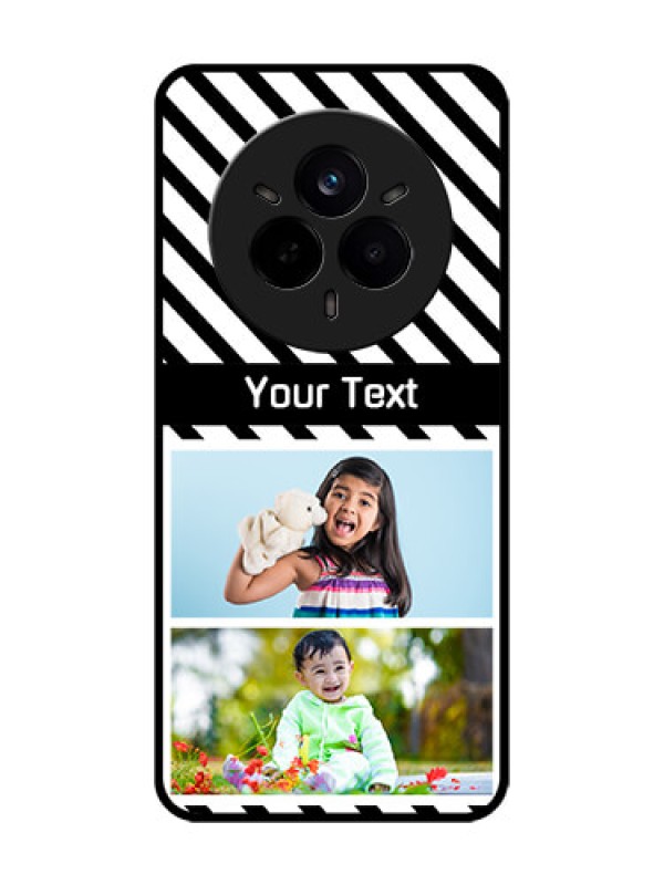 Custom Realme 14 Pro 5G Custom Glass Phone CaseBlack And White Stripes Design