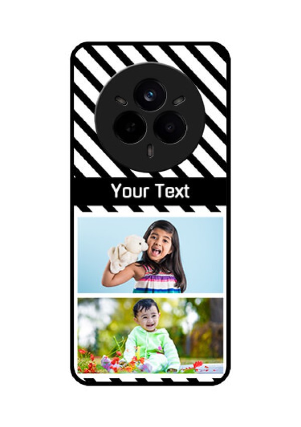 Realme 14 Pro 5G Custom Glass Phone CaseBlack And White Stripes Design