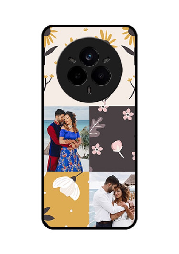 Realme 14 Pro 5G Custom Glass Phone Case3 Images With Floral Design