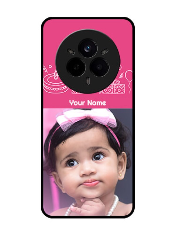 Custom Realme 14 Pro 5G Custom Glass Phone CaseWith Birthday Line Art Design