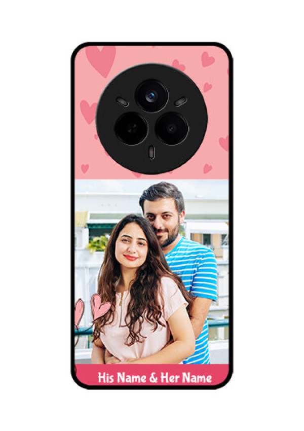 Realme 14 Pro 5G Custom Glass Phone CaseLove Design Peach Color