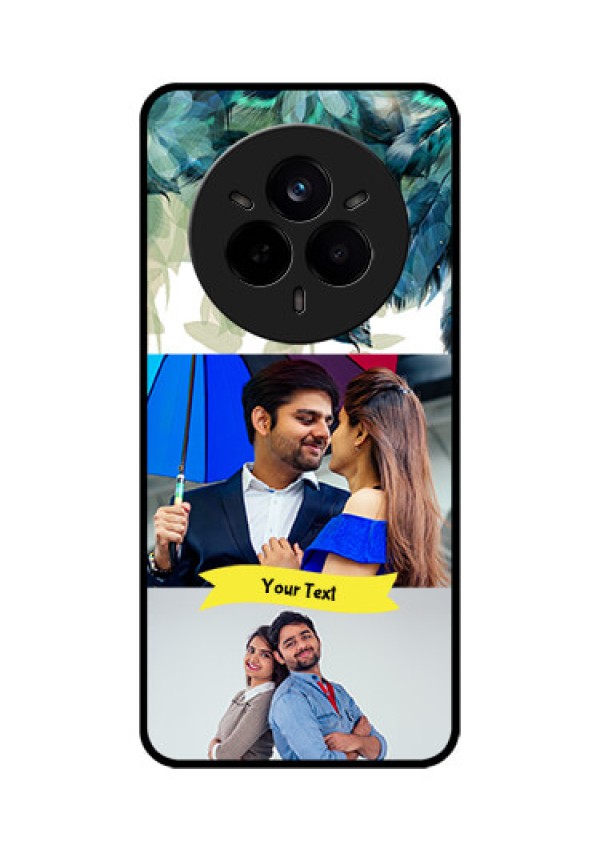 Realme 14 Pro 5G Custom Glass Phone CaseImage With Boho Peacock Feather Design