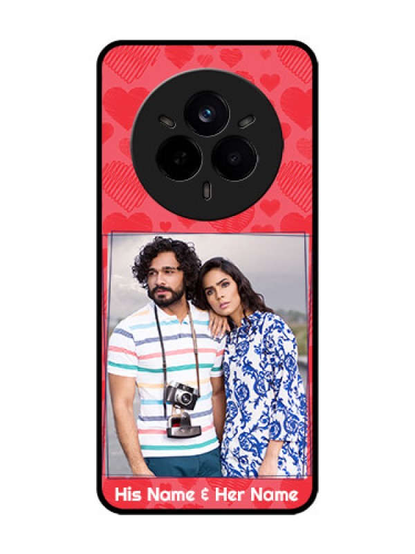 Custom Realme 14 Pro 5G Custom Glass Phone CaseWith Red Heart Symbols Design