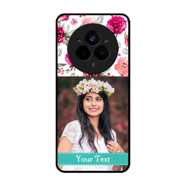 Realme 14 Pro 5G Custom Glass Phone CaseWater Colors Floral Design