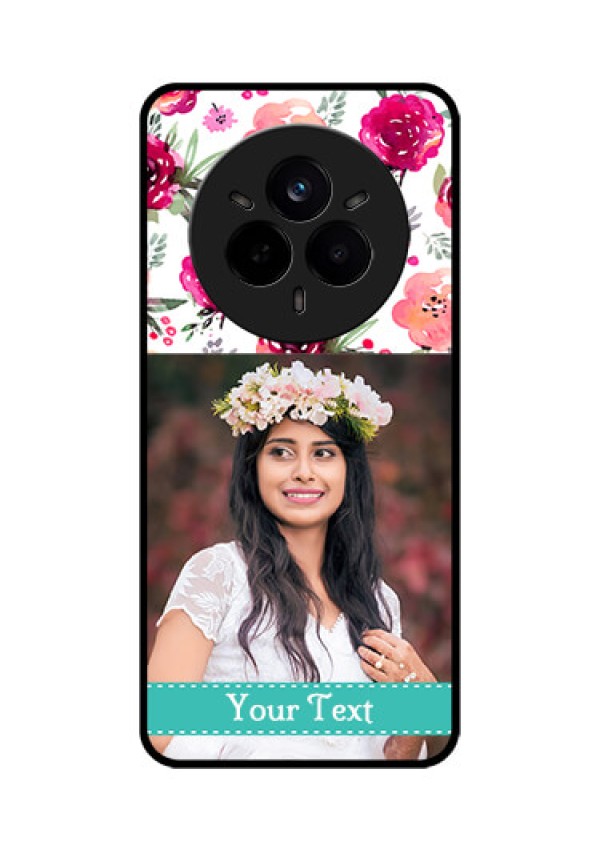 Realme 14 Pro 5G Custom Glass Phone CaseWater Colors Floral Design