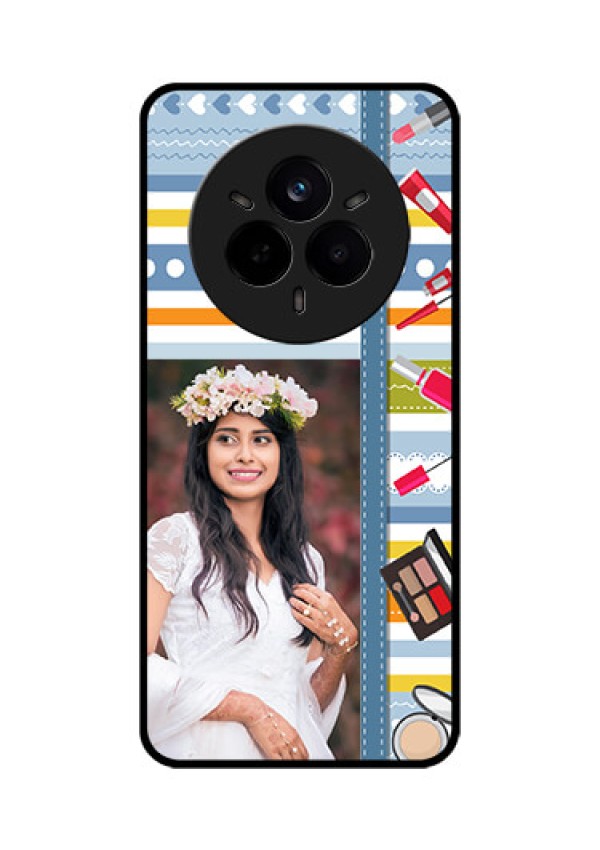 Realme 14 Pro 5G Custom Glass Phone CaseMakeup Icons Design